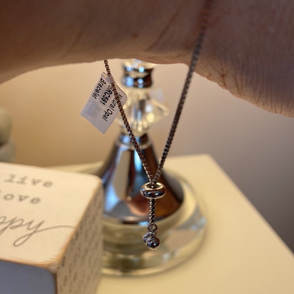 Imported Natural Opal .925 Sterling Silver BOLO Adjustable Bracelet - Picture 4 of 6